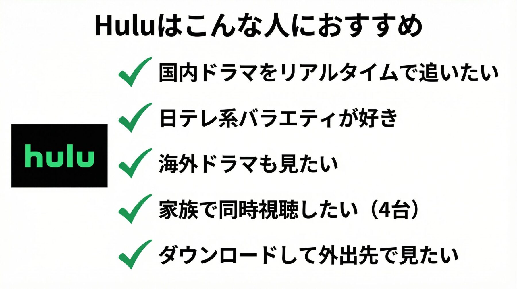 Huluがおすすめな人
