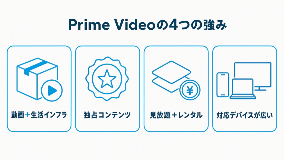 Prime Videoの4つの強み