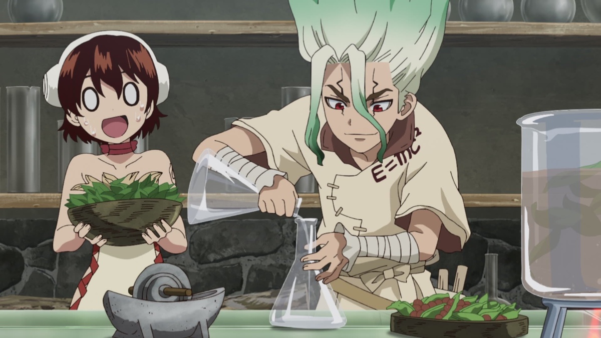 Dr.STONE 素材を運ぶスイカと調合する千空