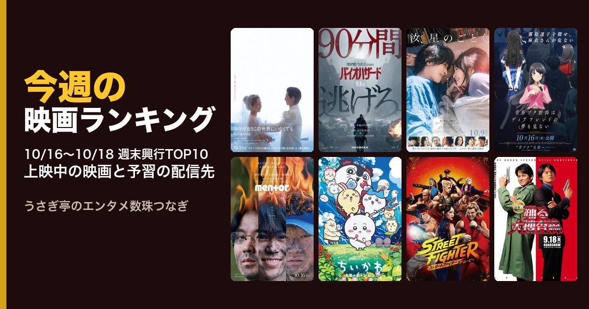 今週の映画ランキング 10/16〜10/18