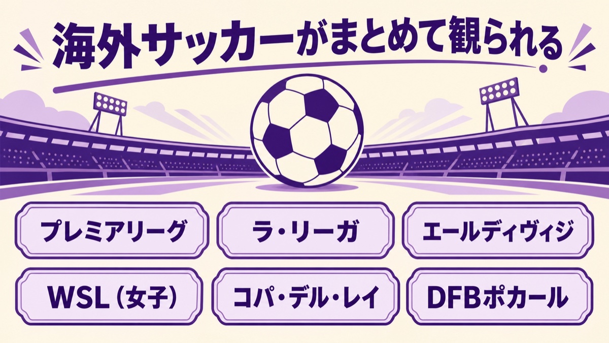 U-NEXTで観られる海外サッカー(プレミアリーグ・ラ・リーガ・エールディヴィジ・WSL・コパ・デル・レイ・DFBポカール)
